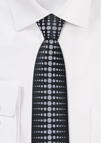 Modern Skinny Tie in Black and Grey