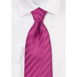XL Length Rasberry Pink Striped Tie