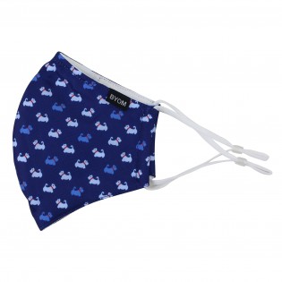 Blue Face Mask with Dog Terriers Flat