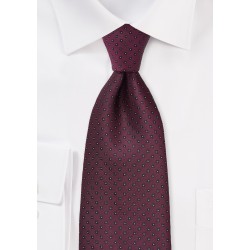 Burgundy and Black Patterned Tie