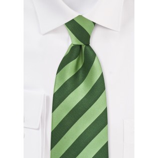 Hunter and Lime Striped Kids Tie