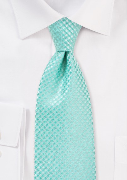 Micro Check Tie for Kids in Pool Blue