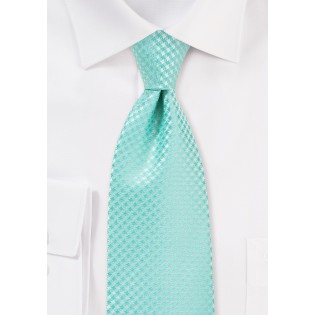 Micro Check Tie for Kids in Pool Blue
