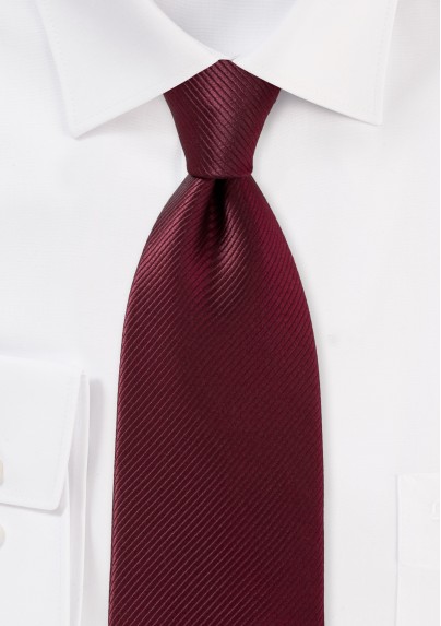 Rich Wine Colored Tie with Ribbed Texture