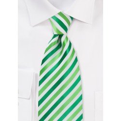 Grass Green and White Tie