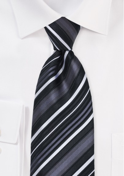 Striped Tie in Black and Whites