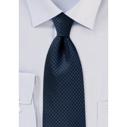 Midnight Blue Checked Necktie