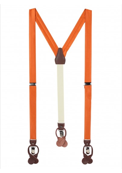 Persimmon Orange Fabric Suspenders
