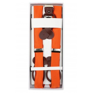 Persimmon Orange Fabric Suspenders in Box