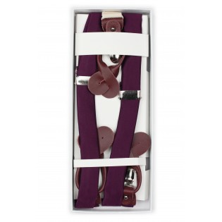 Plum Purple Mens Suspenders in Box