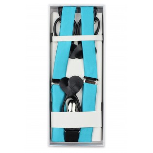 Bright Aqua Blue Suspenders in Box