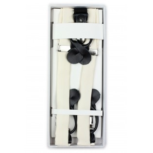 Light Cream Fabric Dress Suspenders in Box