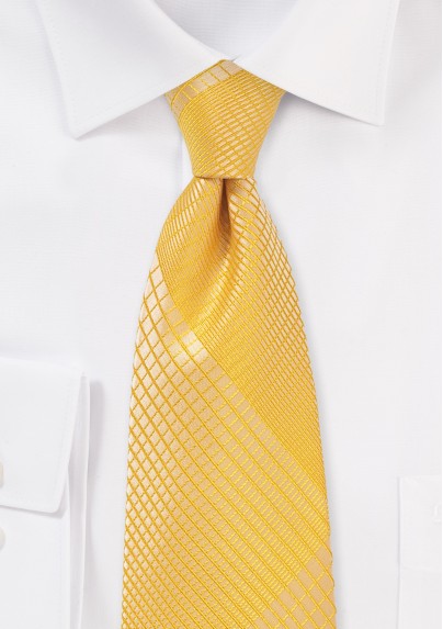 Mimosa Yellow Summer Plaid Tie