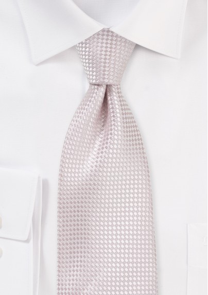 Extra Long Textured Necktie in Blush