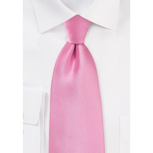 Solid Bright Pink Tie in Extra Long Length