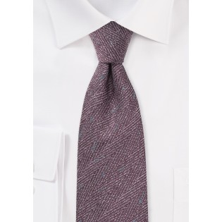 Herringbone Wool Tie in Winter Grape