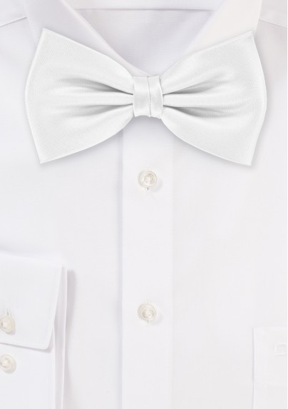 Formal Solid Bright White Bow Tie