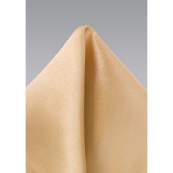 Solid Hued Pocket Square in Champagne