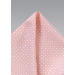 Pin Dot Pocket Square in Pink and White