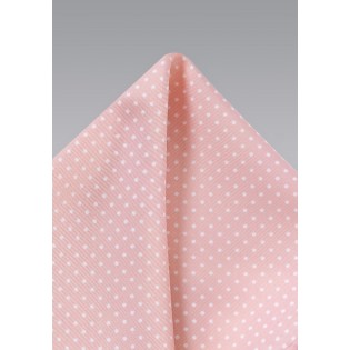 Pin Dot Pocket Square in Pink and White