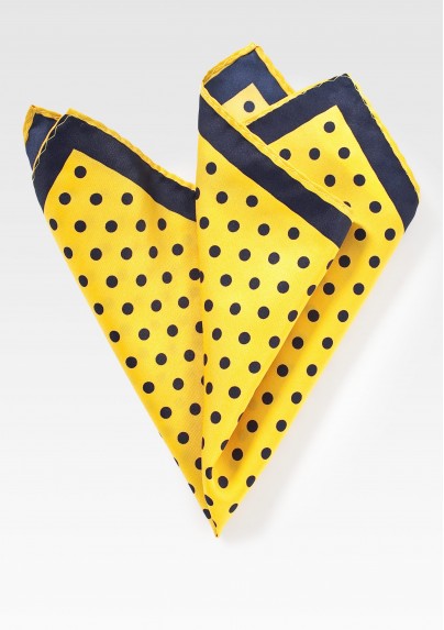 Bright Yellow and Blue Pocket Square
