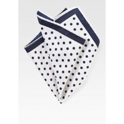 White and Navy Blue Pocket Square
