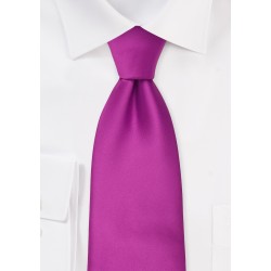 XL Length Tie in Dark Magenta Pink