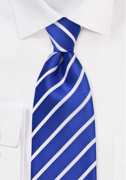Marine Blue and White Tie