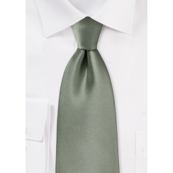 Solid Olive Hued Tie in XL Length