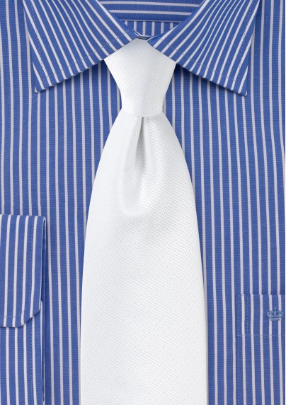 Elegant Dress Tie in Pure White - Mens-Ties.com