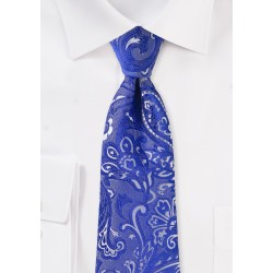 Formal Summer Paisley Tie in Morning Glory Blue