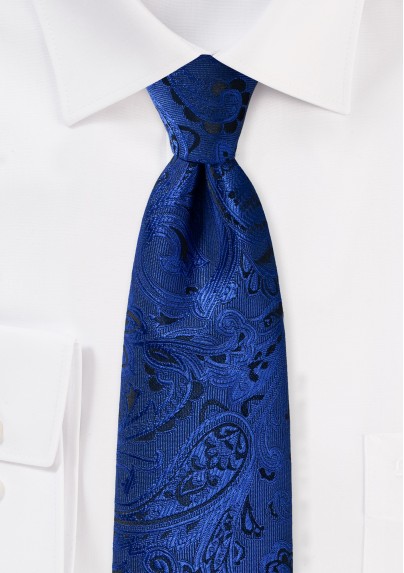 Royal Blue XL Paisley Tie