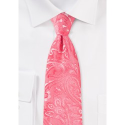 Bright Coral Paisley XL Necktie