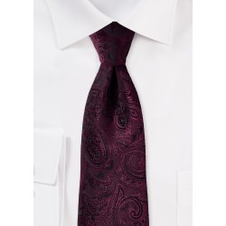 Deep Claret Paisley Tie