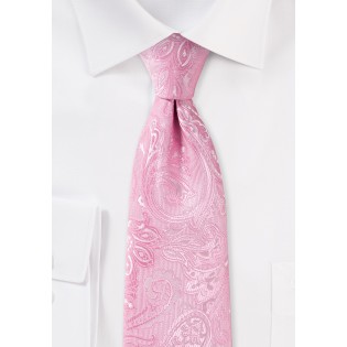 Carnation Pink Paisley Kids Tie