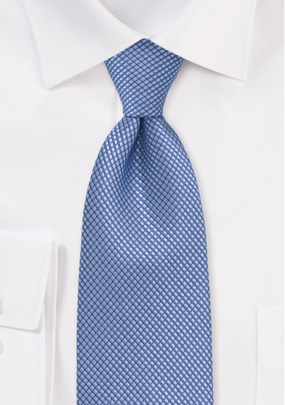 Textured Hydrangea Blue Tie in XL Length