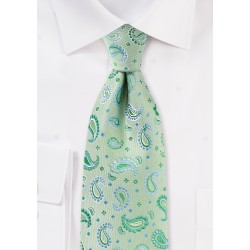 Pistachio Green Paisley Tie