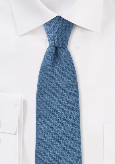 Stallar Blue Wool Skinny Tie