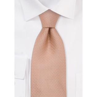 Extra Long Ties - Salmon colored silk tie by Chevalier