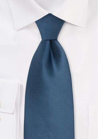 Steel Blue Silk Tie for Kids