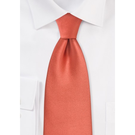 Dark Coral Red Necktie in XL
