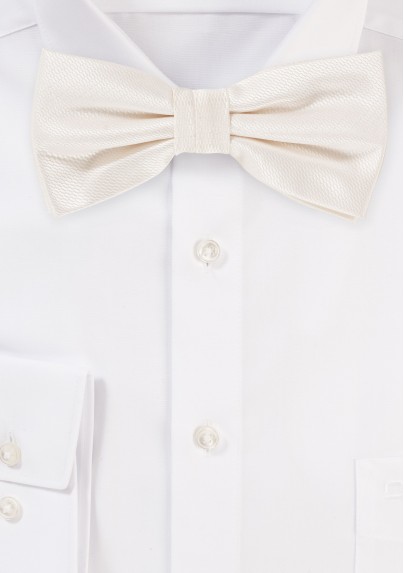 Textured Mens Bow Tie in Ivory