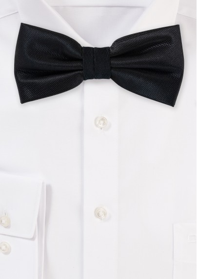 Formal Black Textured Bow Tie