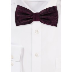 Claret Red Paisley Bow Tie