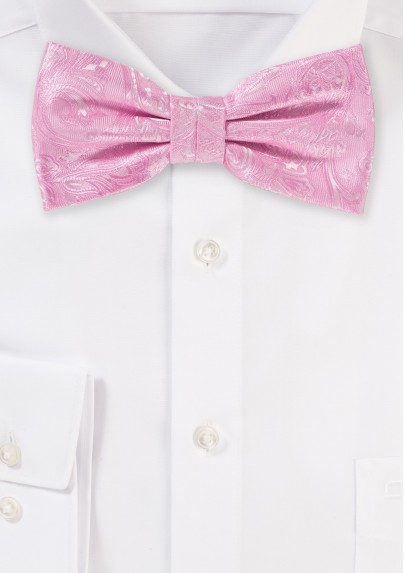 Carnation Pink Wedding Bow Tie