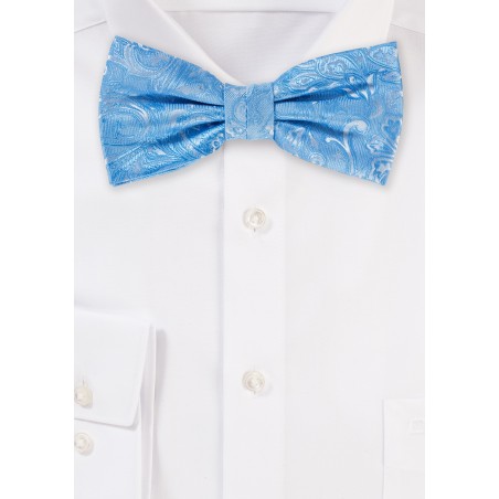 Paisley Bow Tie in Blue Jay Blue