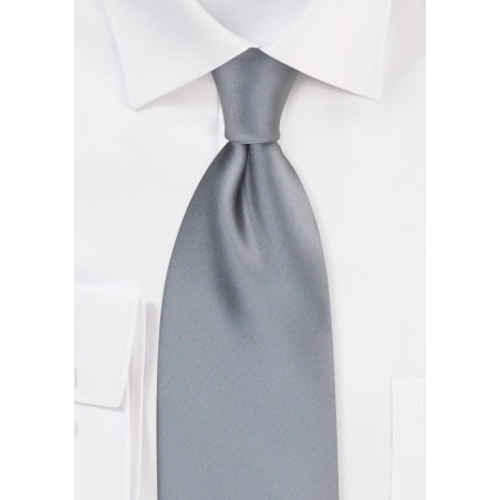 Solid Silver Men's Tie
