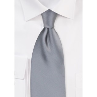 Solid Silver Kids Sized Tie