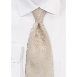 Extra Long Champagne Wedding Tie