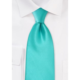 Mint Green Mens Tie in Extra Long
